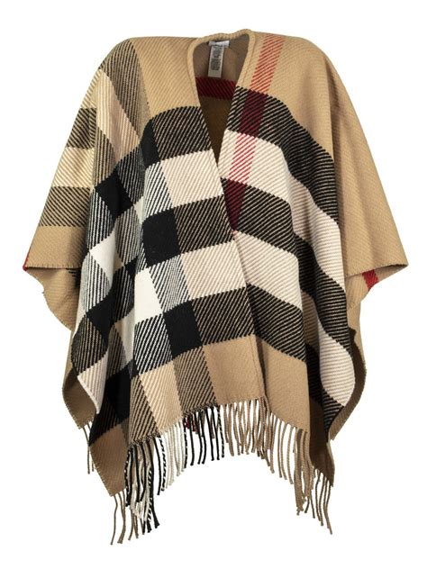 burberry check wool cape.